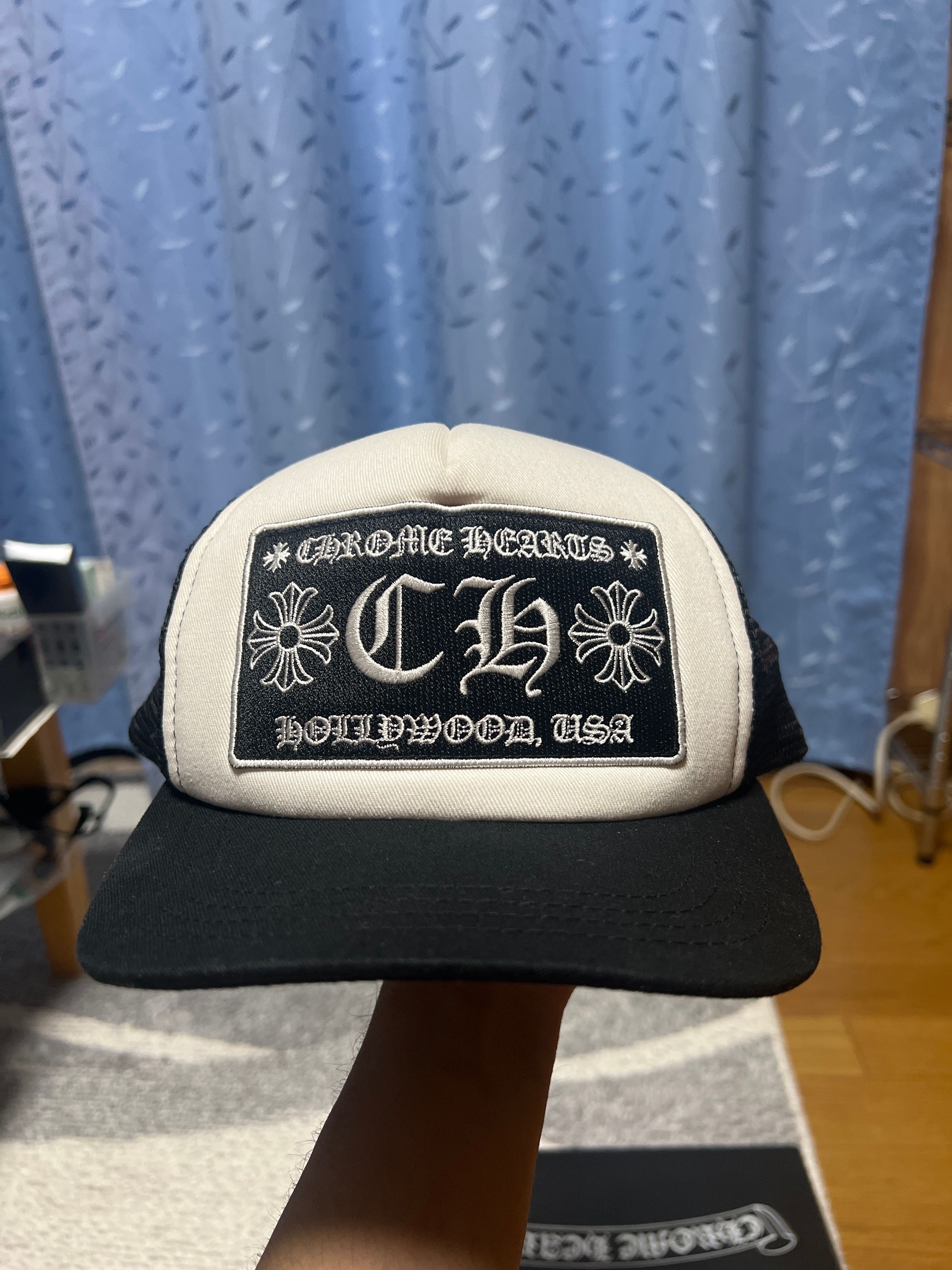 Chrome Hearts Tracker Cap Fuck "Black/White"