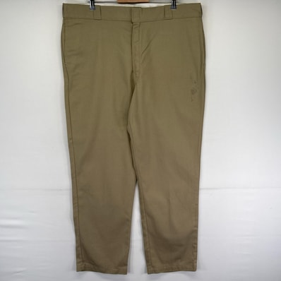 古着 ディッキーズ Dickies パンツ チノパン ジッパーフライ ストレート スラックス 874 センタープレス ベージュ系 メンズ