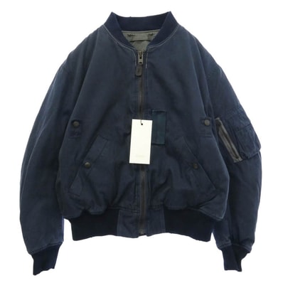 A.PRESSE アプレッセ 26AW 26AAP-01-34 VINTAGE SILK B-15C FLIGHT JACKET ヴィンテージ加工 リバーシブル ジップアップ ボンバージャケット ブルゾン ネイビー系 1【新古品】【未使用】【中古】