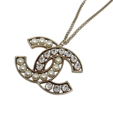CHANEL シャネル ラインストーン フェイクパール ココマーク ネックレス ゴールド B16V刻印 ユニセックス【中古】