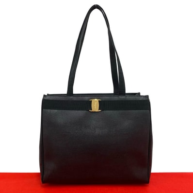 Salvatore Ferragamo サルヴァトーレフェラガモ ヴァラリボン 金具 レザー トートバッグ ブラック
18418