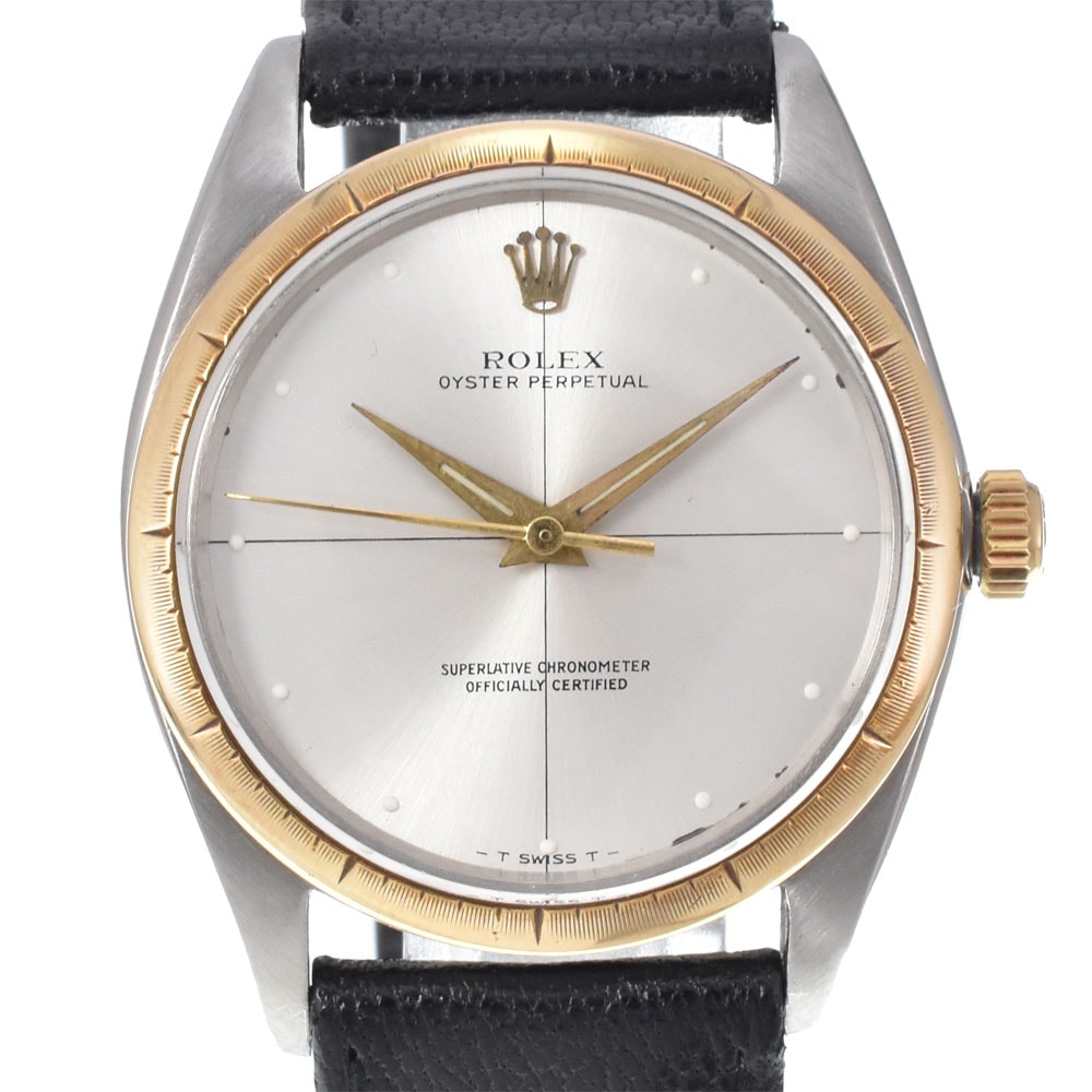 ロレックス ROLEX 1008 ヴィンテージ オイスターパーペチュアル Cal.1560 シルバー 自動巻き メンズ 良品 腕時計 N#151288