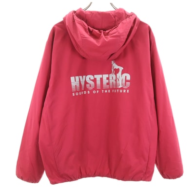 HYSTERIC GLAMOUR ヒステリックグラマー 日本製 プリマロフト バックロゴ アノラックパーカー L レッド系 中綿