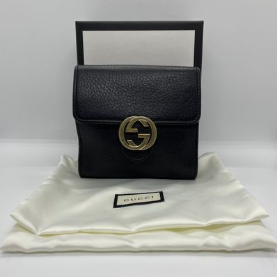 GUCCI Interlocking GG Compact Wallet ”Black”