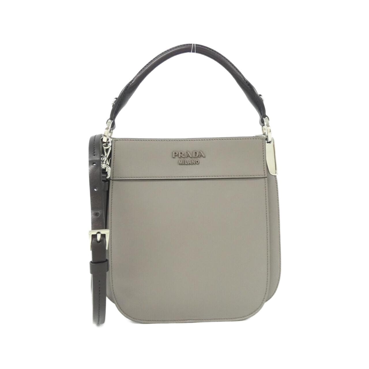 C (やや傷や汚れあり)】PRADA（プラダ） がま口 ハンドバッグ カーキの
