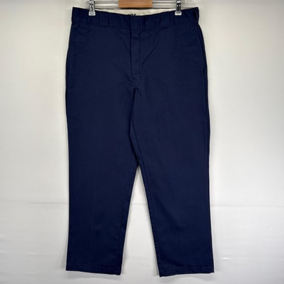 古着 ディッキーズ Dickies パンツ ワーク 874 ワンポイントロゴ チノパン テーパード ジッパーフライ w32 L30 ネイビー系 メンズ
