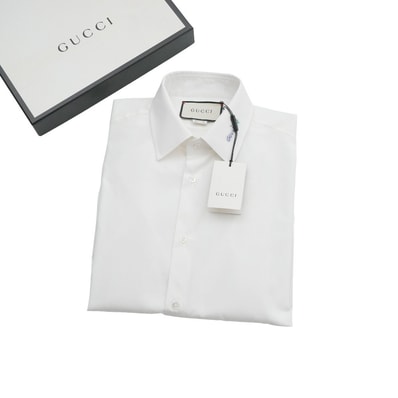 ■未使用品■GUCCI グッチ 長袖シャツ サイズ41/16 ミケーレ期 フラワーロゴ イタリア製 20260610/RA9680