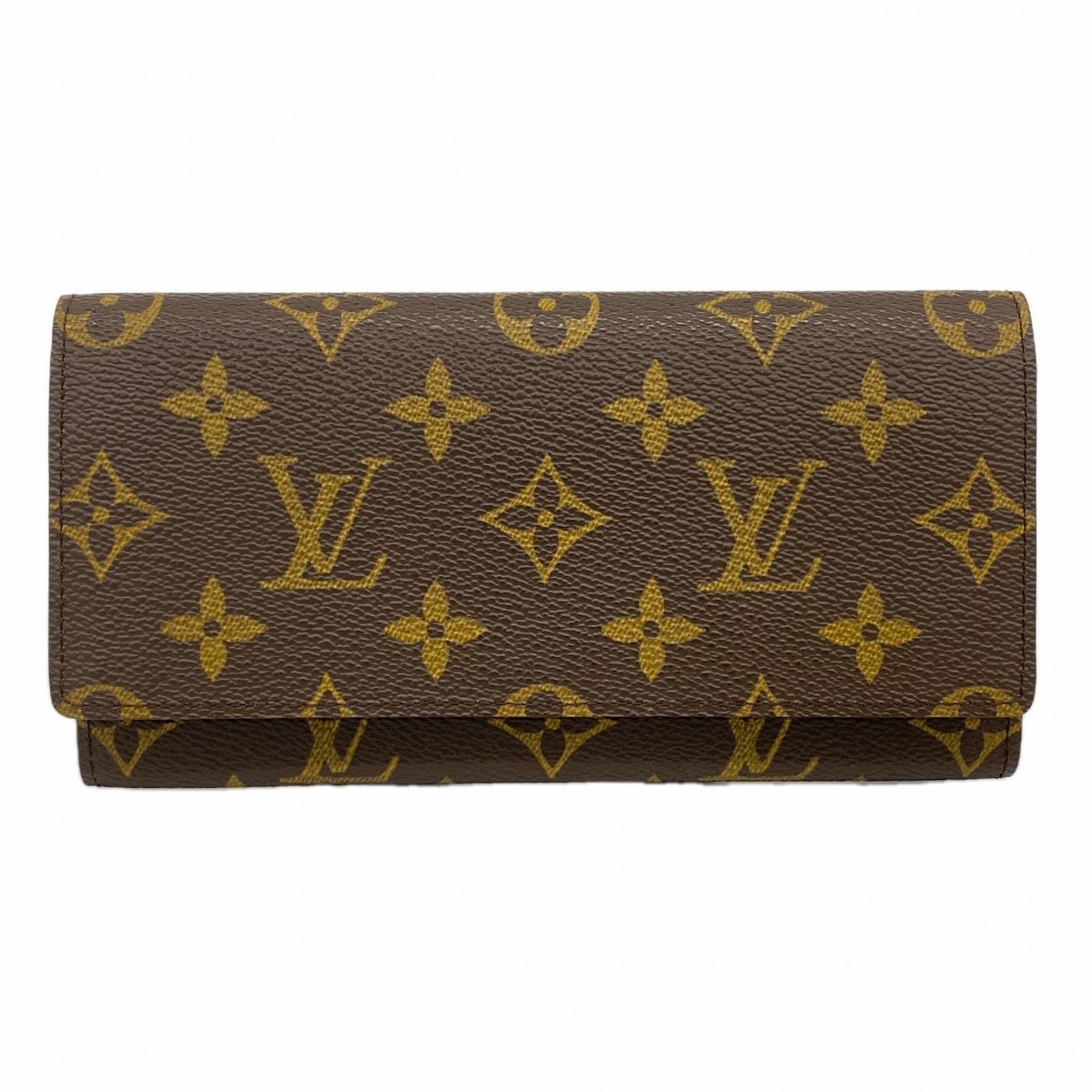 【6de5636】ルイヴィトン 長財布 モノグラム ポルト円3カルトクレディ M61818 ブラウン【中古】レディース