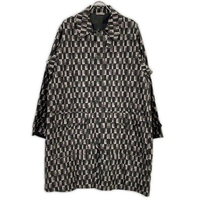 ボッテガヴェネタ カーキ チェック スプリング コート 46