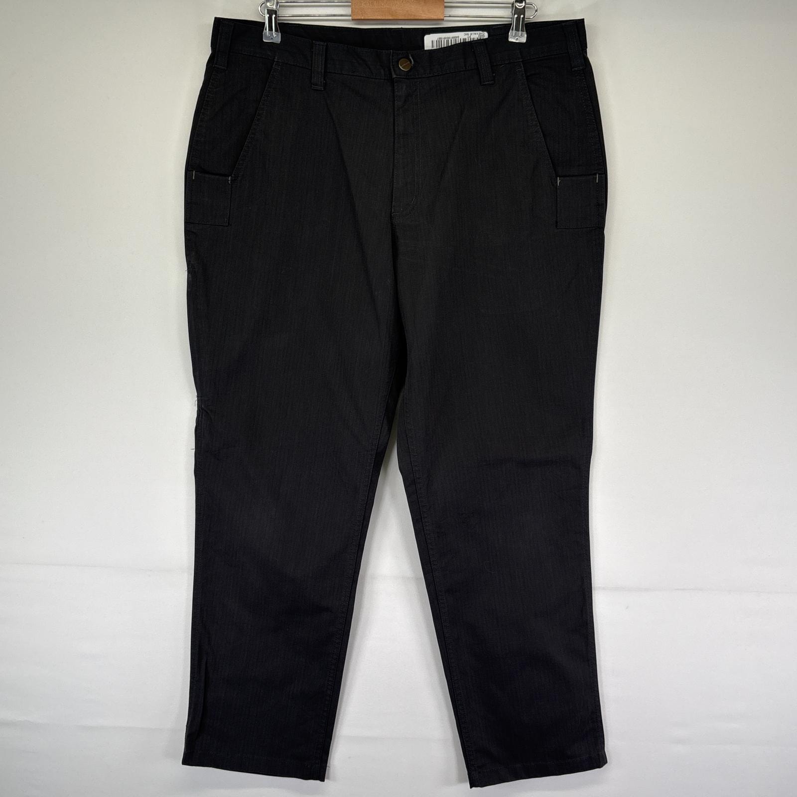 古着 カーハート Carhartt ワークパンツ ジップフライ ワンポイントロゴ 長ズボン バイコンポーネント w36 L30  グレー メンズ