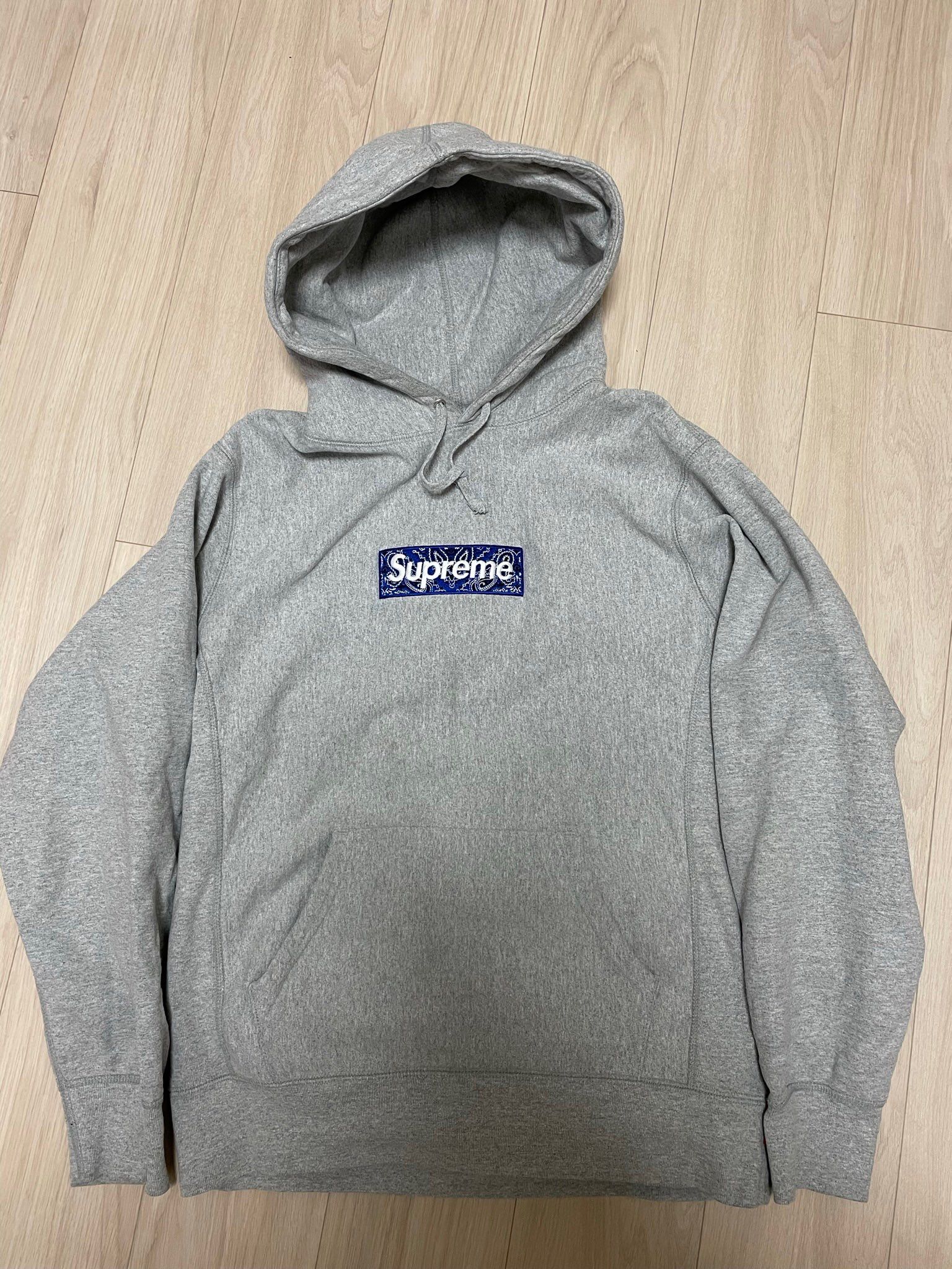 Supreme Bandana Box Logo Hooded Sweatshirt "Grey"