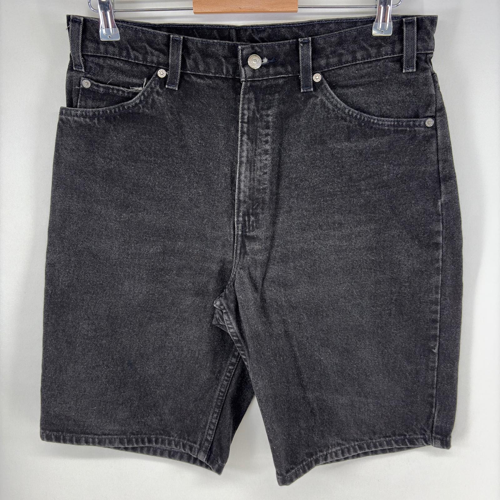 古着 90's/90年代 リーバイス Levi's デニム パンツ 550 テーパード ハーフ オレンジタブ ハーフ オレンジタブ w33  ブラック系 メンズ