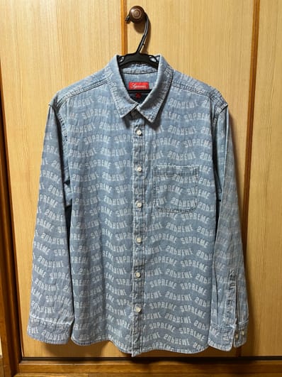 Supreme Arc Jacquard Denim Shirt "Blue"