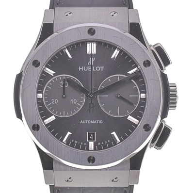 値下 ウブロ HUBLOT 521.NX.7071.LR クラシックフュージョン クロノグラフ デイト チタン 自動巻き メンズ 良品 内箱付き □#141324