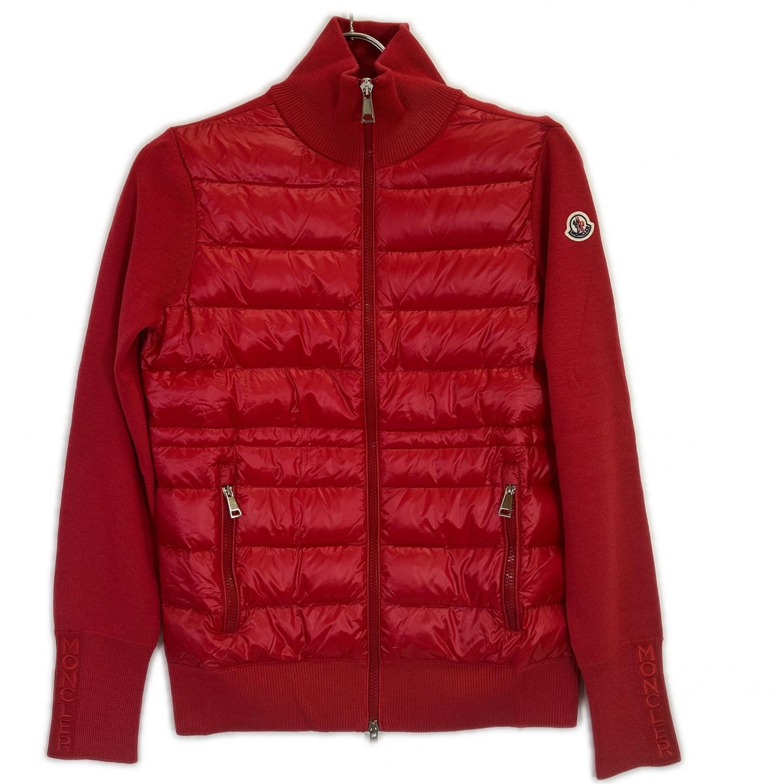 モンクレール 美品 ダウン切り替え TRICOT CARDIGAN ジップアップ ニットジャケット XS