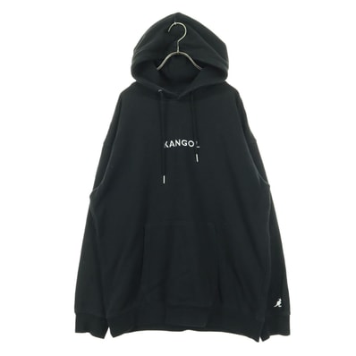 KANGOL カンゴール ロゴ刺繍 長袖 パーカー L ブラック