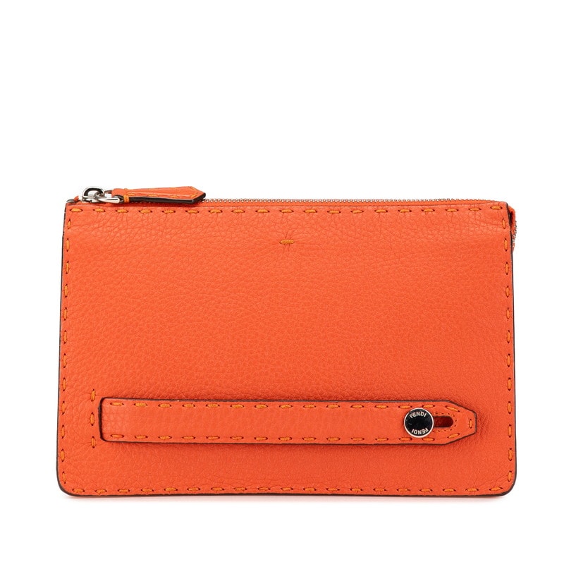펜디 셀러리아 클러치 백 세컨드 백 ZVA350 오렌지 가죽 여성 FENDI [중고]