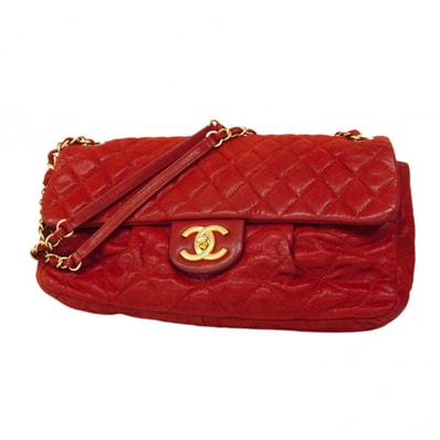 ★最終価格【6cc3840-k】シャネル ショルダーバッグ マトラッセ Wチェーン レザー レッド ゴールド金具【中古】レディース