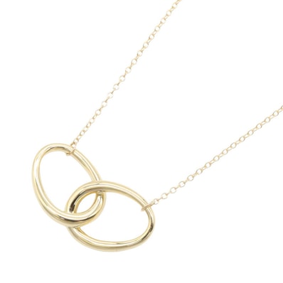 ティファニー TIFFANY&CO ダブルループ ネックレス ネックレス ジュエリー K18(イエローゴールド) レディース ゴールド系 【中古】