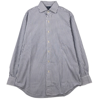 古着 ラルフローレン Ralph Lauren REGENT CLASSIC FIT ワイドカラー 長袖 コットンストライプシャツ メンズM相当/eaa605049