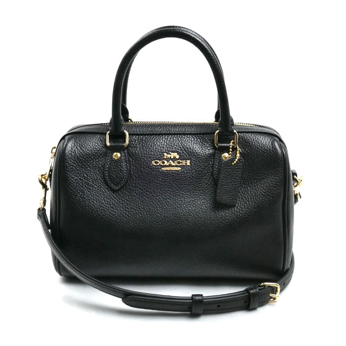 COACH コーチ ローアン サッチェル ボストンバッグ ブラック CV962 IMBLK レディース【中古】