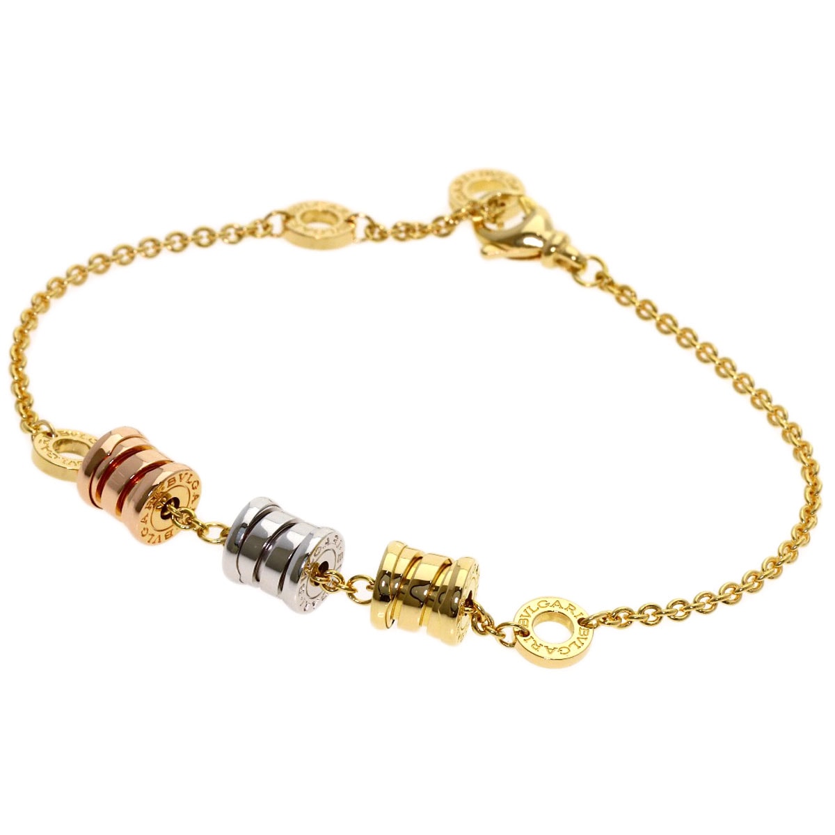 BVLGARI ブルガリ B-zero1 ビーゼロワン エレメント ブレスレット K18YG K18WG K18PG レディース [中古]
