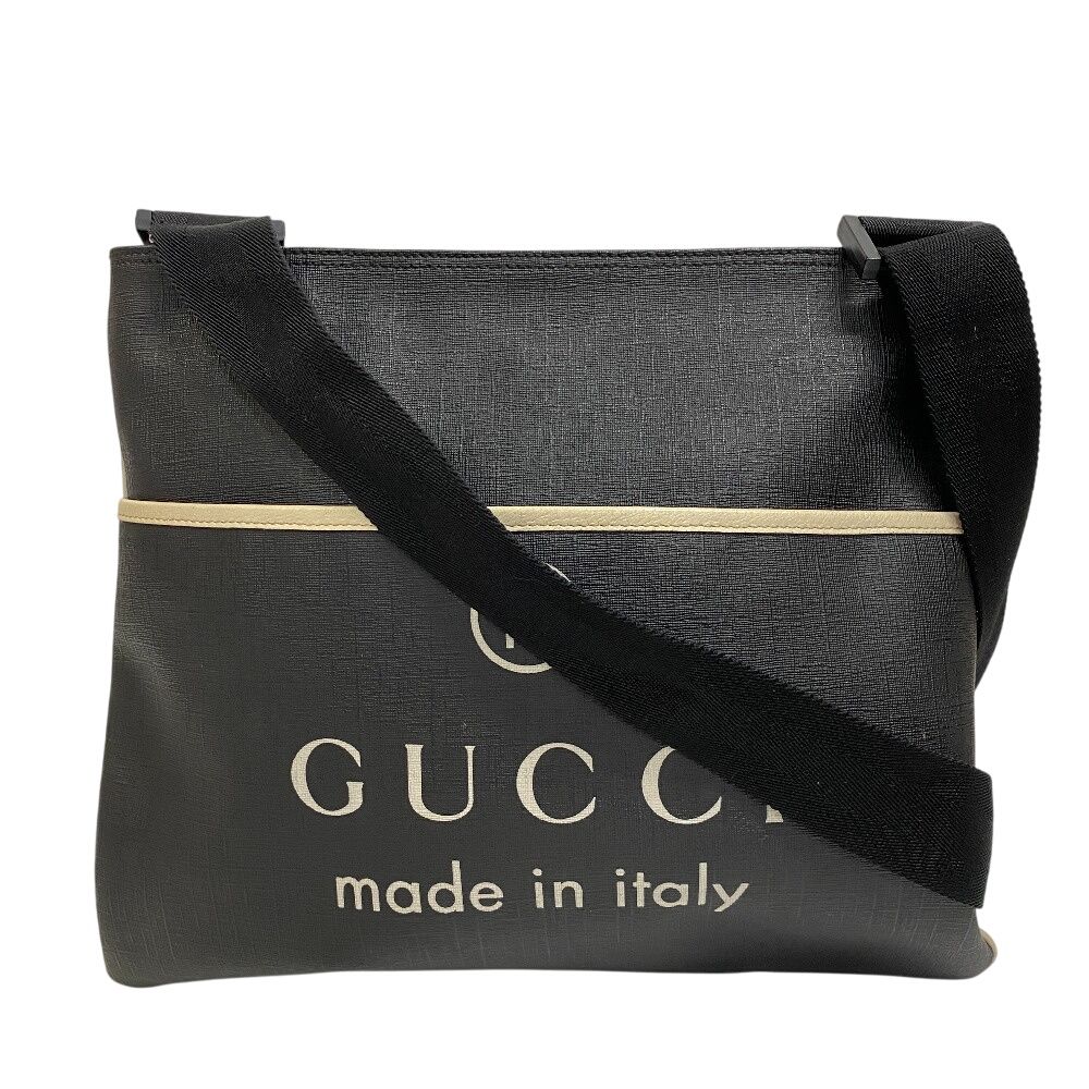 グッチ GUCCI ショルダーバッグ ロゴモチーフ ブラック
