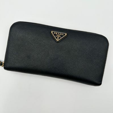 PRADA Large Saffiano Leather Wallet "Black"