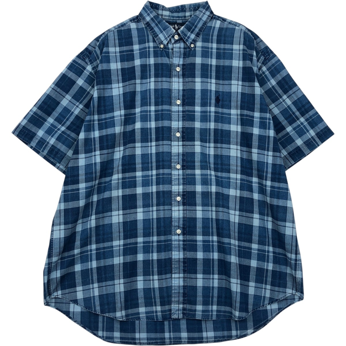 古着 ラルフローレン Ralph Lauren BLAKE 半袖 ボタンダウン チェックシャツ メンズXL相当/eaa623630