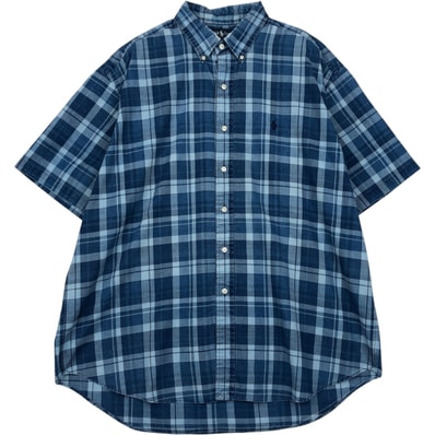 古着 ラルフローレン Ralph Lauren BLAKE 半袖 ボタンダウン チェックシャツ メンズXL相当/eaa623630
