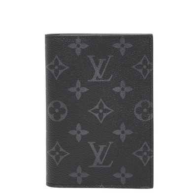 ルイ ヴィトン モノグラム エクリプス クーヴェルテュール パスポールNM パスポートケース M64501 ブラック PVC メンズ LOUIS VUITTON 【中古】