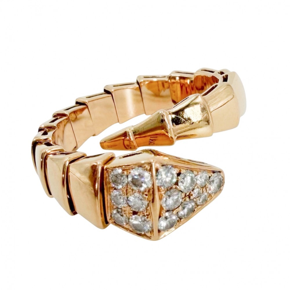 BVLGARI ブルガリ 指輪 セルペンティ ヴァイパー ジュエリー アクセサリー リング XL Au750 18金PG K18ピンクゴールド ダイヤモンド0.53ct ゴールド レディース 約9.9g【中古品】