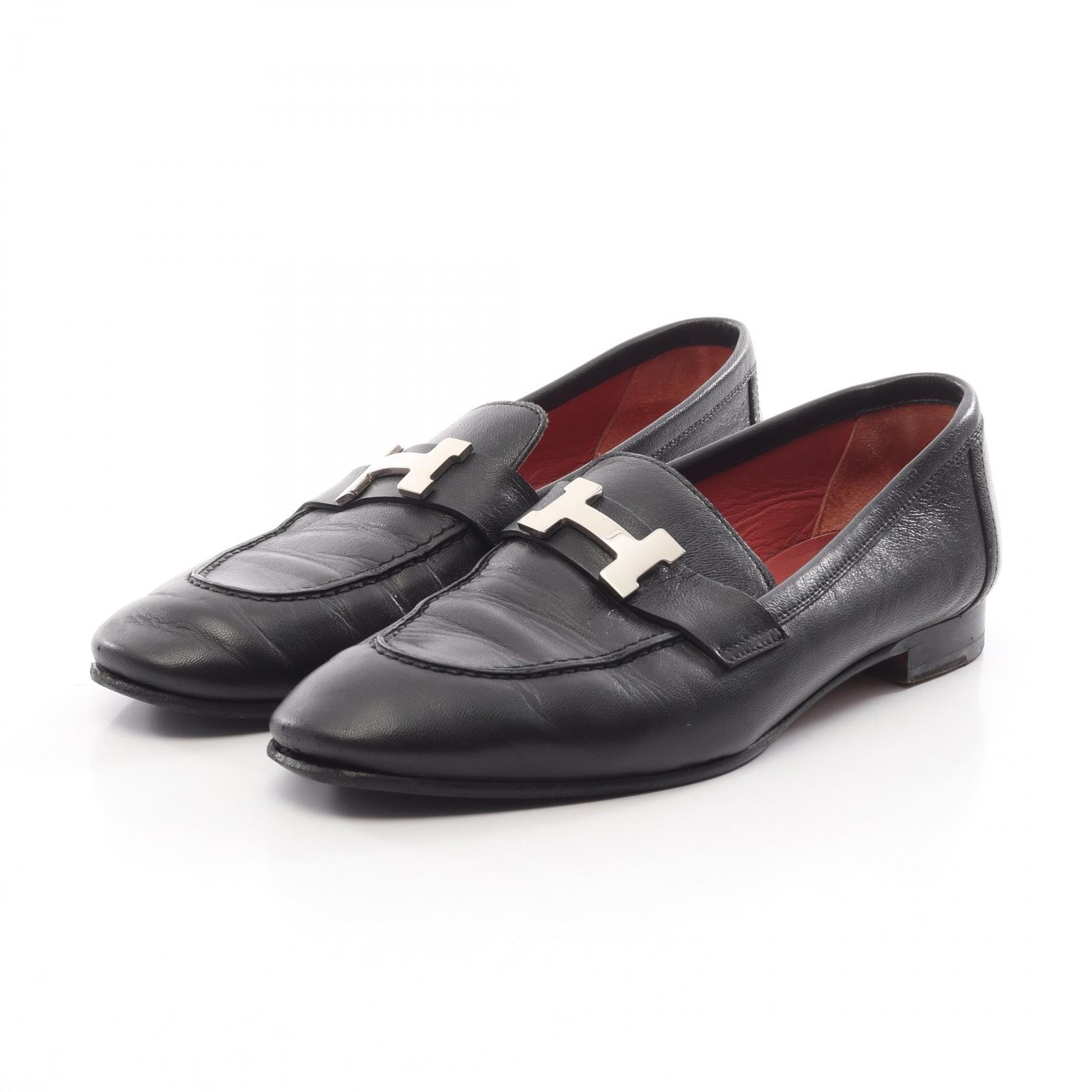 エルメス HERMES モカシン パリ ローファー 靴 レザー レディース ブラック系 172108Z 【中古】