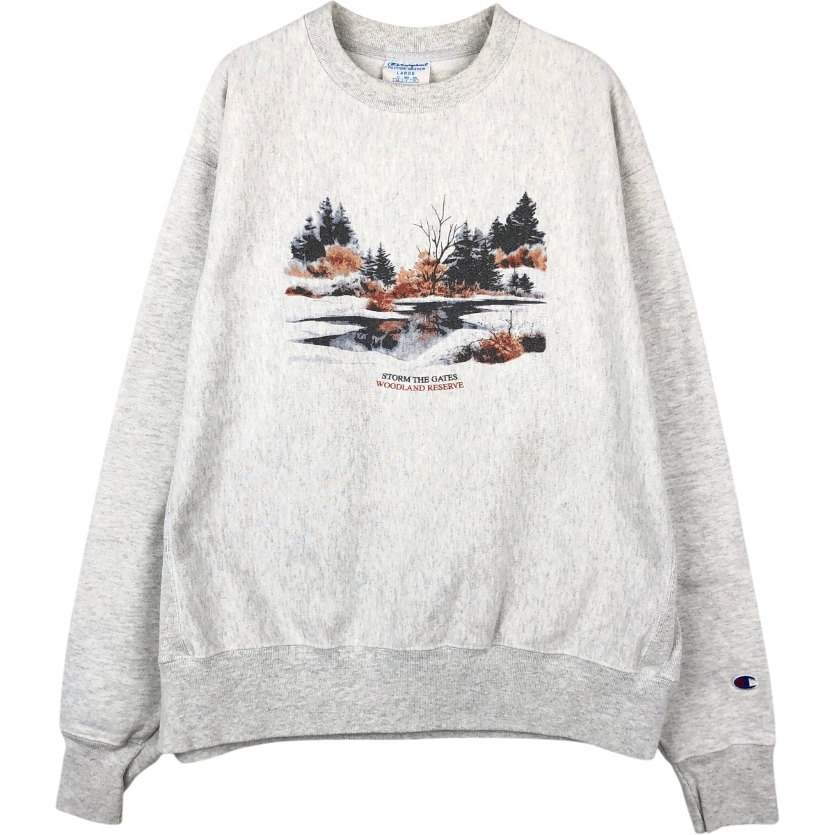 古着 チャンピオン Champion REVERSE WEAVE リバースウィーブ プリントスウェットシャツ トレーナー メンズL相当/eaa671899