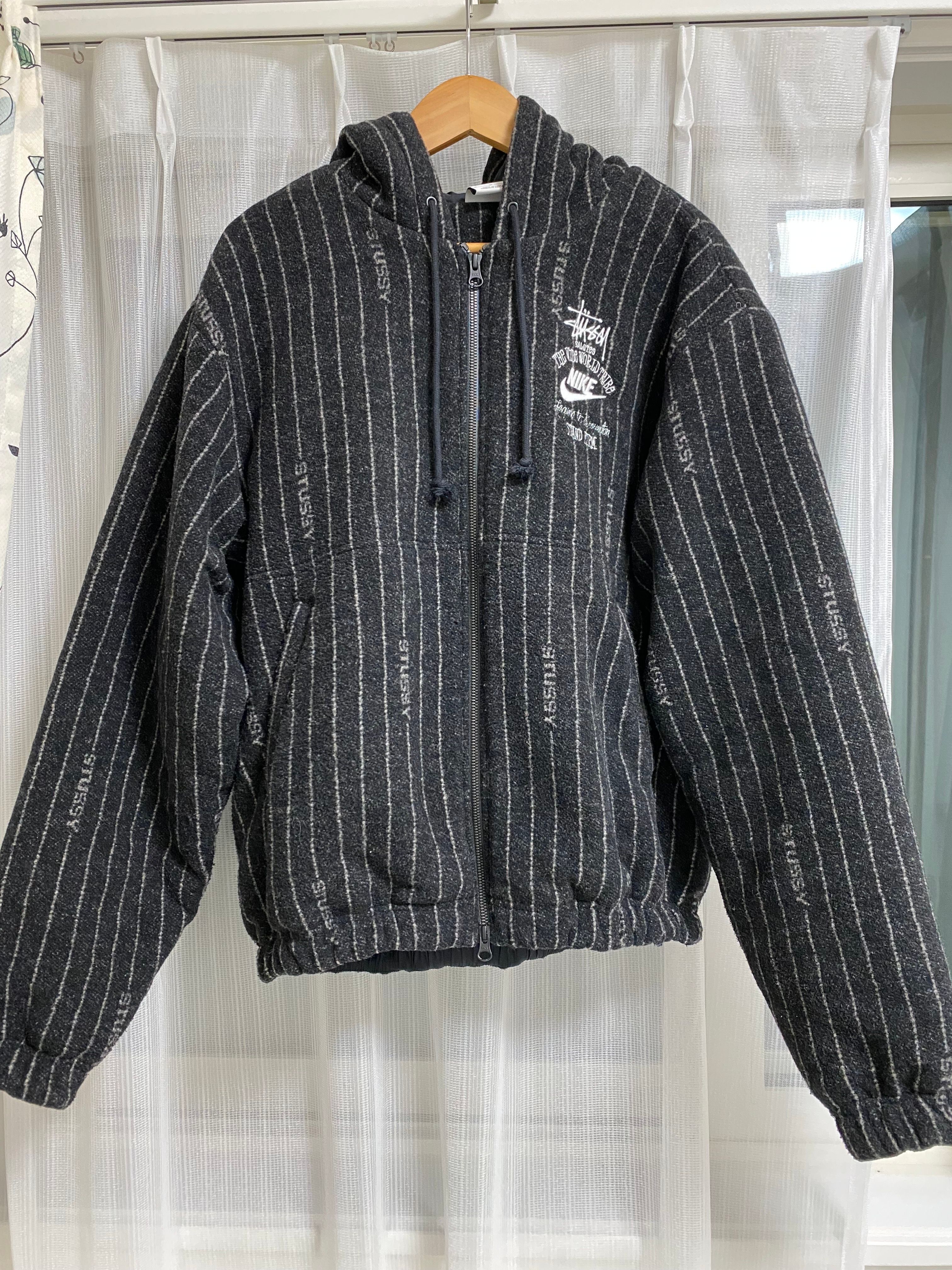 Stussy x Nike Striped Wool Jacket "Black"