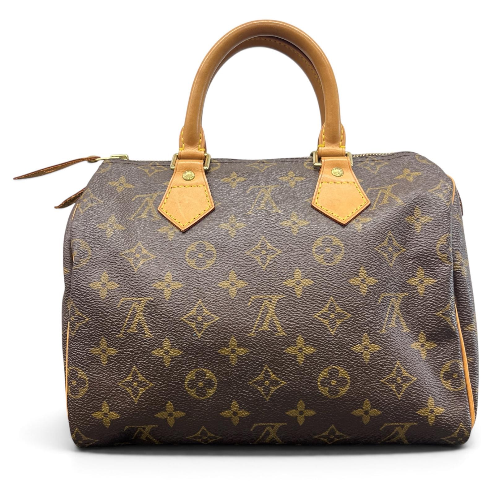 LOUIS VUITTON 美品 ルイヴィトン スピーディ25 モノグラム ミニボストン ハンドバッグ M41528 レザー SP1002 ブラウン Y2K LV ヴィトン ABランク 中古 鑑定済 ヴィトンバッグ【価格高騰中】