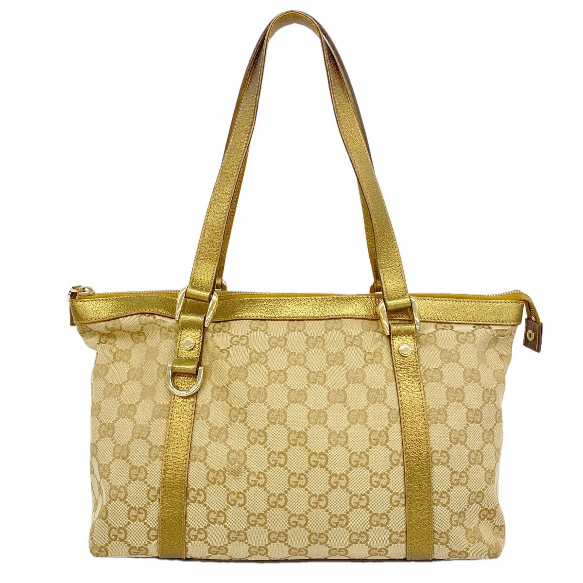 【6eb1082】グッチ ハンドバッグ GGキャンバス 141470 キャンバス ベージュ ゴールド シャンパンゴールド金具【中古】レディース
