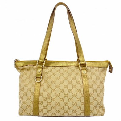 【6eb1082】グッチ ハンドバッグ GGキャンバス 141470 キャンバス ベージュ ゴールド シャンパンゴールド金具【中古】レディース