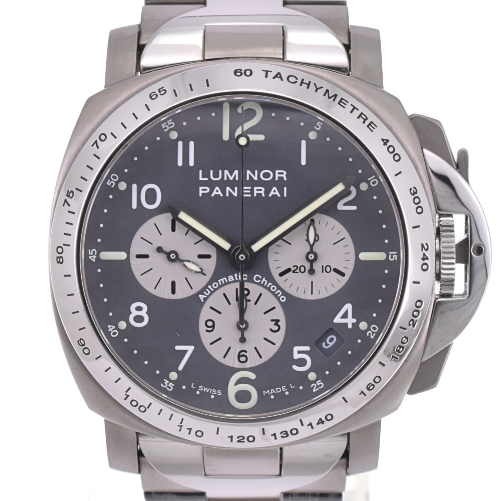 値下 パネライ PANERAI PAM00122 ルミノール クロノグラフ デイト エル・プリメロ搭載 自動巻き メンズ 美品 箱・保証書付き N#143202