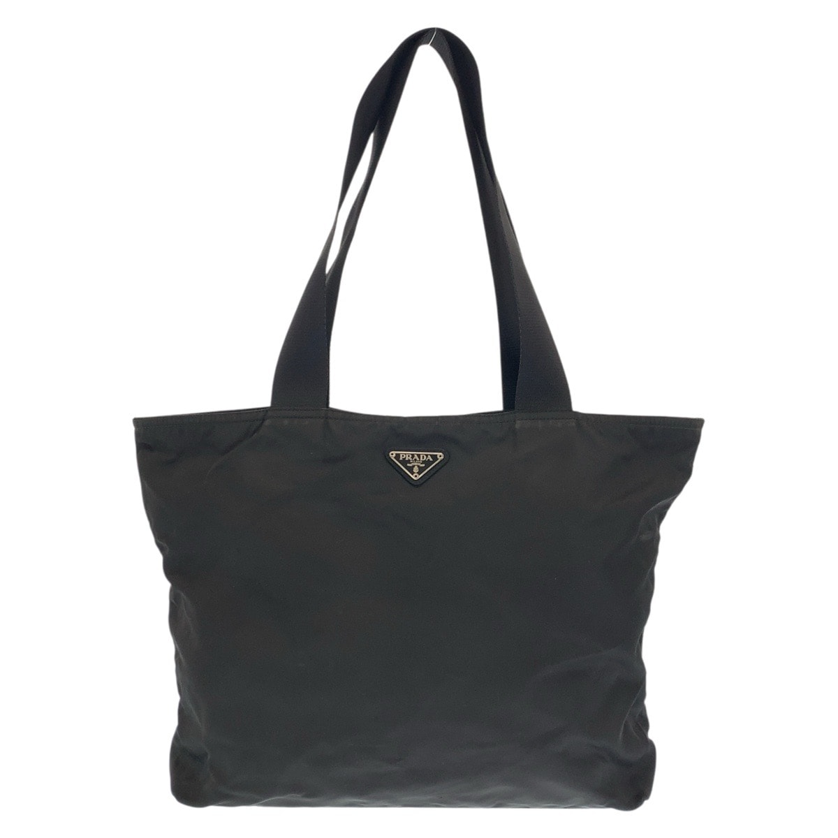 美品 PRADA プラダ テスート 三角ロゴプレート ブラック 黒 シルバー金具 ナイロン ショルダーバッグ トートバッグ 600800 【中古】