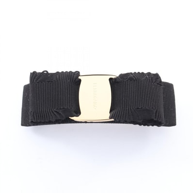 サルヴァトーレフェラガモ Salvatore Ferragamo ヴァラリボン バレッタ アクセサリー GP(ゴールドメッキ) キャンバス レディース ブラック系 / ゴールド系 662681346972 【新品】