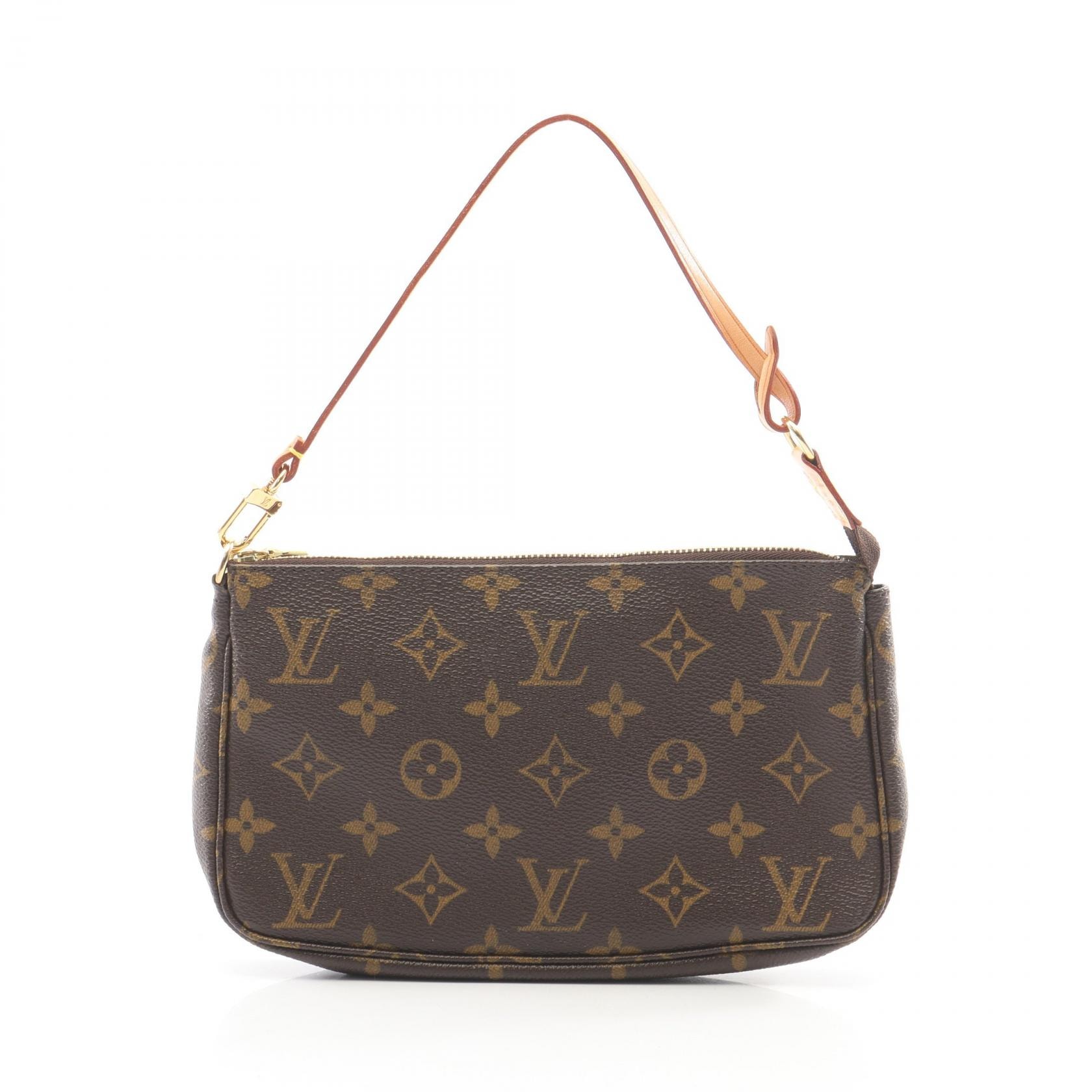 ルイ・ヴィトン LOUIS VUITTON ポシェットアクセソワール モノグラム ハンドバッグ バッグ PVCコーティングキャンバス レザー レディース ブラウン系 M51980 【中古】