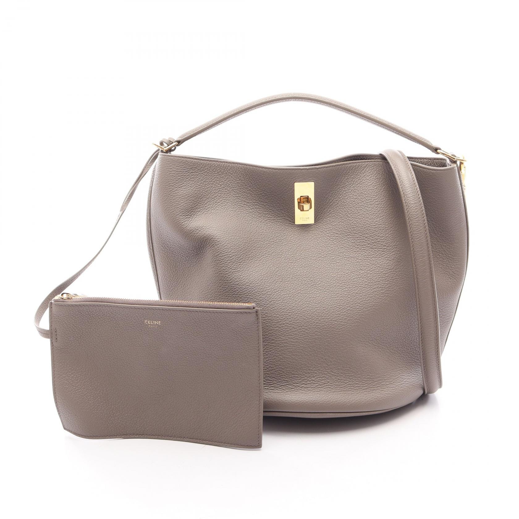 セリーヌ CELINE バケット16 2WAY ハンドバッグ バッグ レザー レディース ベージュ系 【中古】