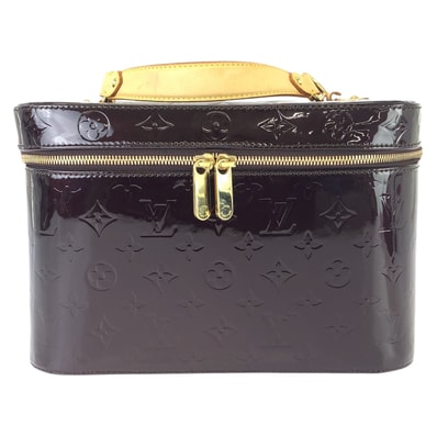 LOUIS VUITTON ルイヴィトン モノグラム ヴェルニ ヴァニティGM ワインレッド ボルドー ゴールド金具 エナメル レザー/ ハンドバッグ ヴァニティ 1-0290633 【中古】