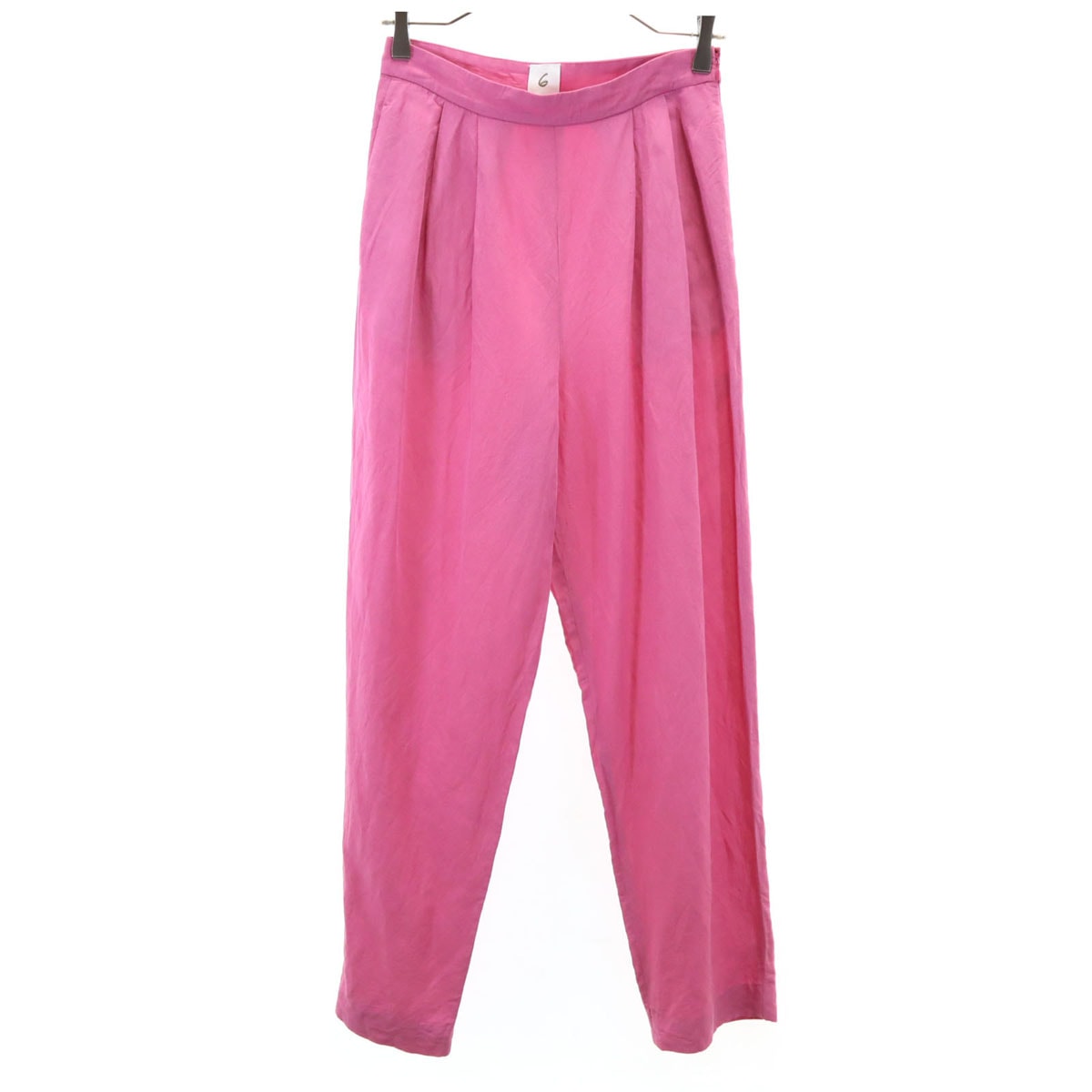 6 ロク BEAUTY & YOUTH UNITED ARROWS 日本製 リネンブレンド タック パンツ 36 ピンク系