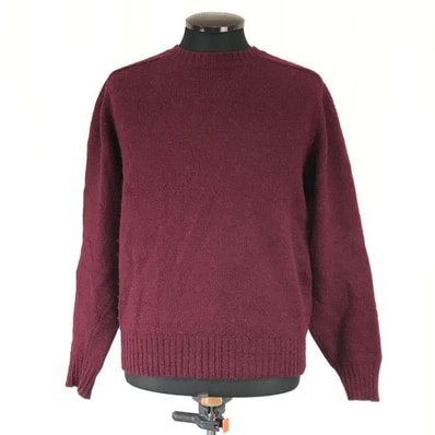 ゴールドウィン製★ノースフェイス/THE NORTH FACE★ROCK SOLID/100%ウールセーター【メンズS/dark red】Tops/sweater◆cBH581