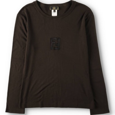 古着 90年代 フェンディ FENDI ロングTシャツ ロンT イタリア製 メンズM相当 ヴィンテージ/yaa000397