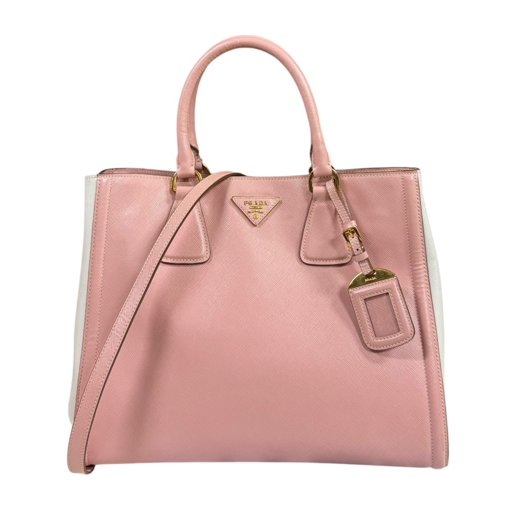 プラダ サフィアーノ ショルダーバッグ レザー BN2438 ピンク レディース PRADA  中古