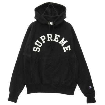 Supreme シュプリーム パーカー 25SS x Champion チャンピオン Hooded Sweatshirt フーデッド スウェットシャツ フーディー パーカー ブラック系 S【新古品】【未使用】【中古】