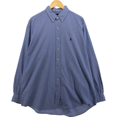 古着 ラルフローレン Ralph Lauren BLAKE 長袖 ボタンダウンチェックシャツ メンズXL相当/eaa568732